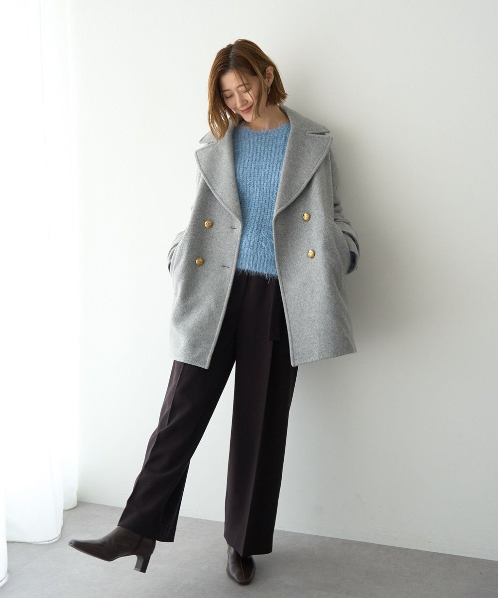 YECCA VECCA ラメシャギーボートネックニット 