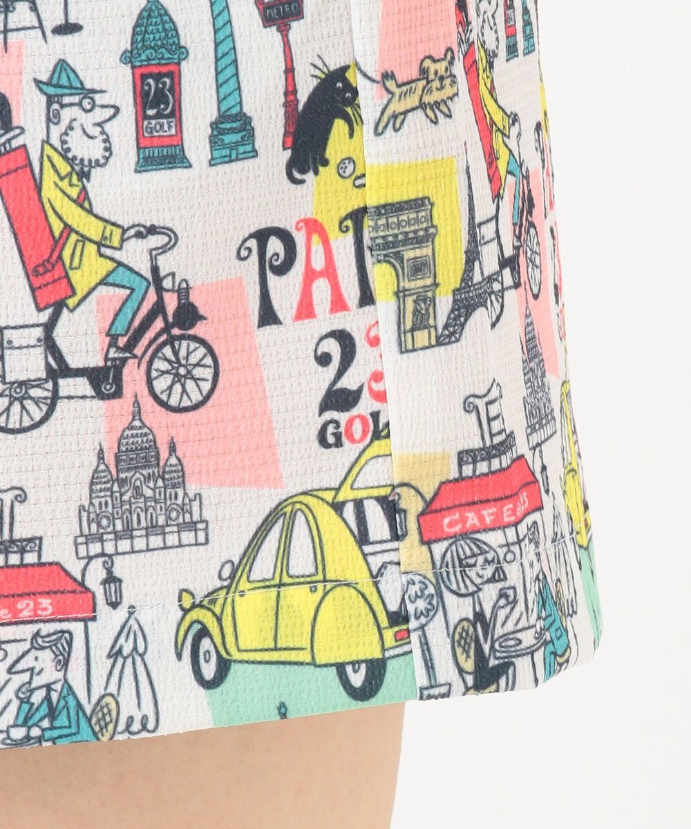 23区GOLF 【WOMEN】【ストレッチ】25周年 イラストレーターコラボ総柄 ショートパンツ 