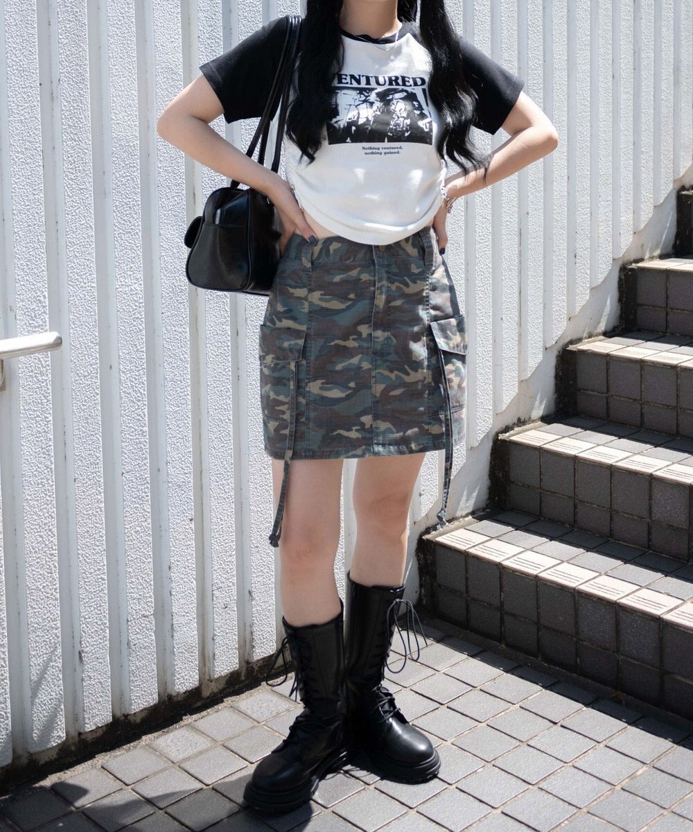 WEGO ヴィンテージウォッシュカーゴミニスカート 