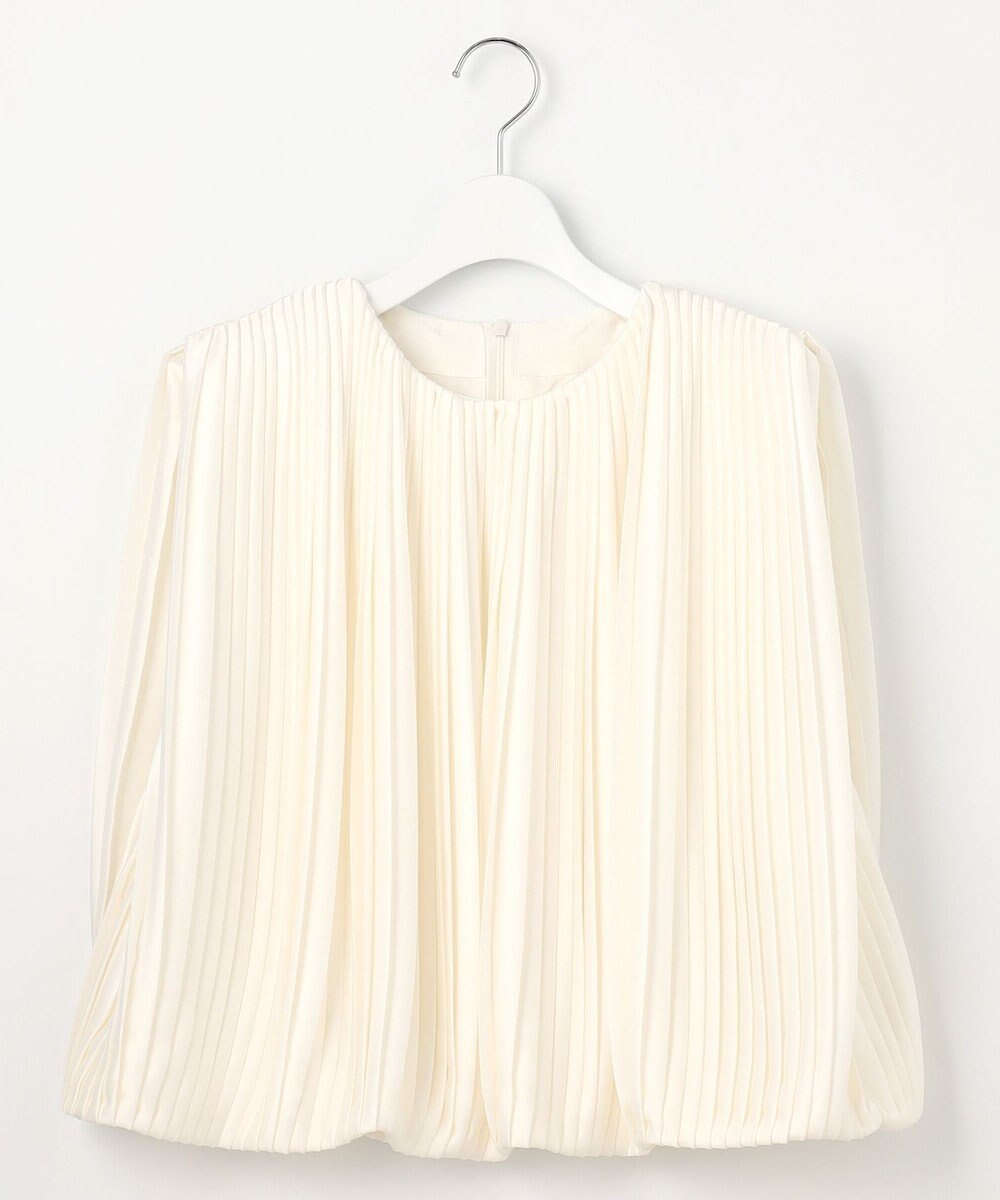 23区 L 【エステータ】ドレープサテン プリーツブラウス 