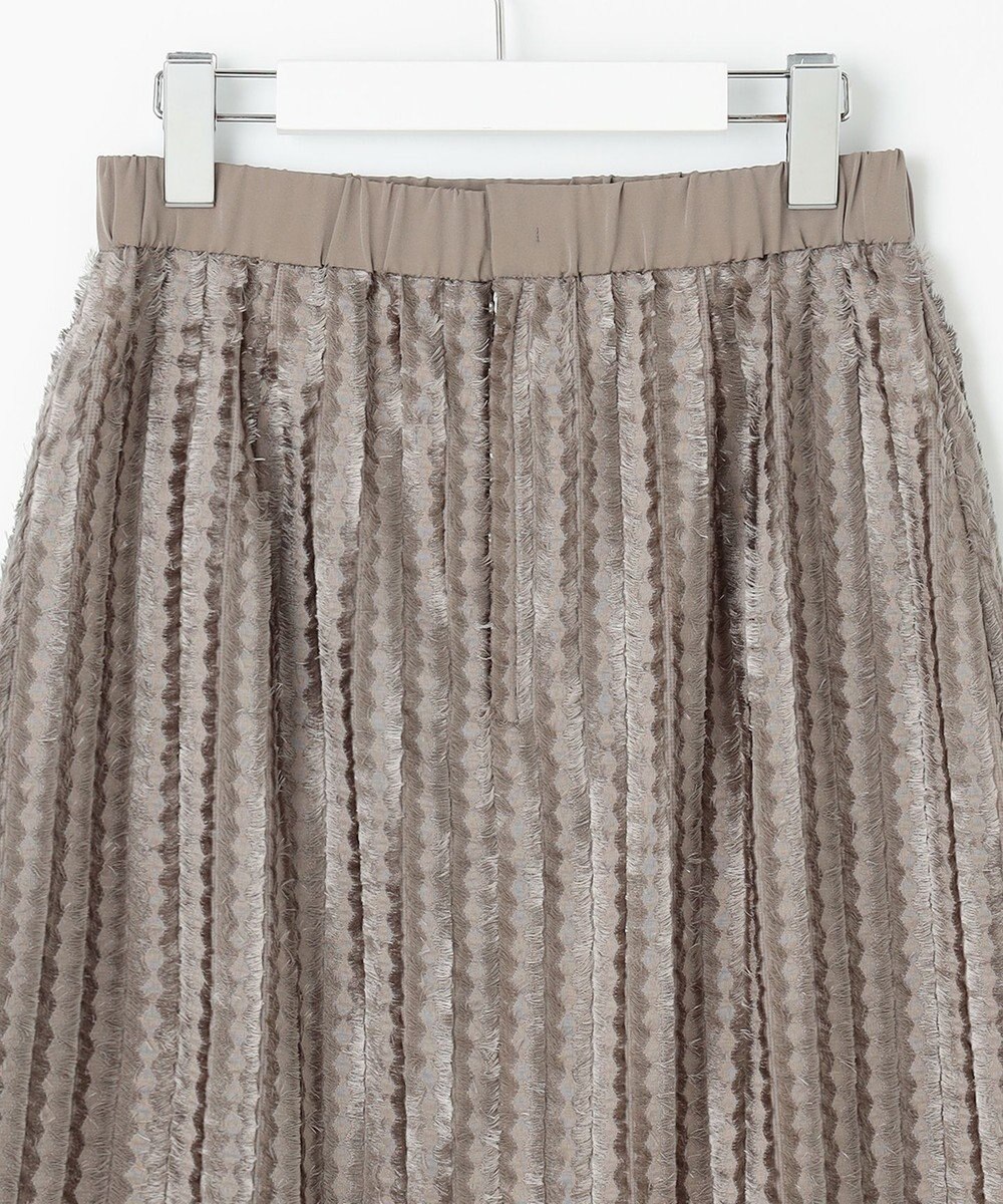 自由区 【セットアップ対応・洗える】フリンジジャガード スカート 