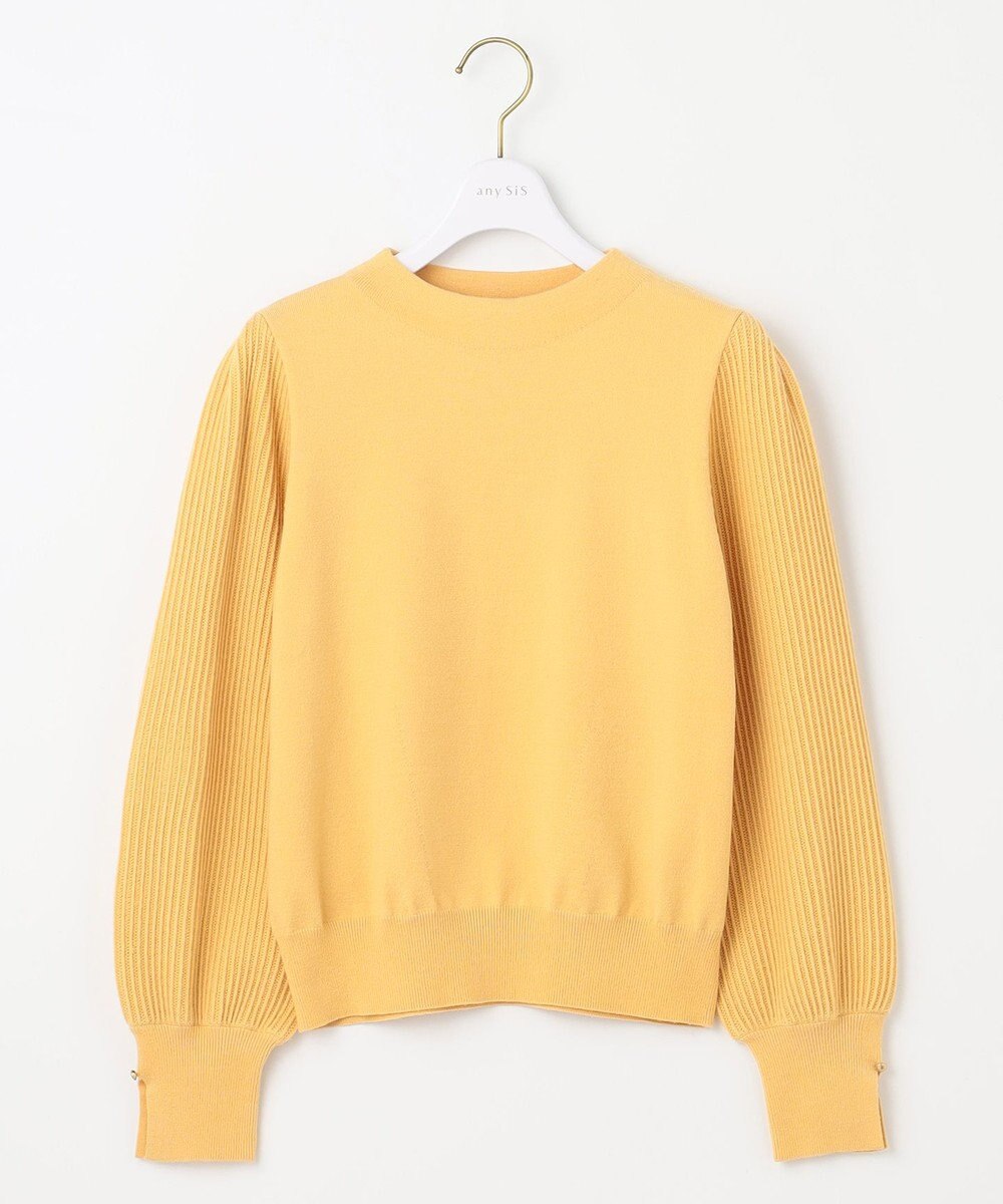 ANY SIS 【CICA加工・選べる9色展開】スリットポイントボトルネック ニット 