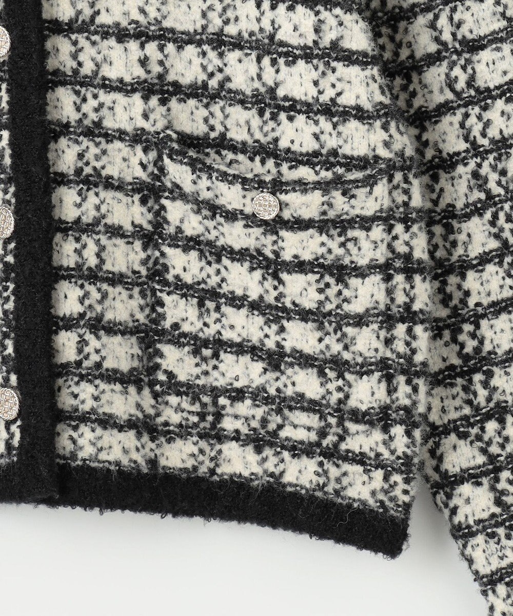 ANY SIS L 【洗える】襟付ツイード ジャケット 