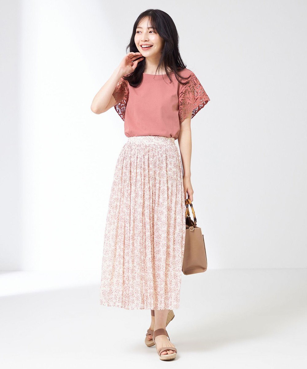 ANY SIS 【洗える】クリスタルプリーツフラワー スカート 