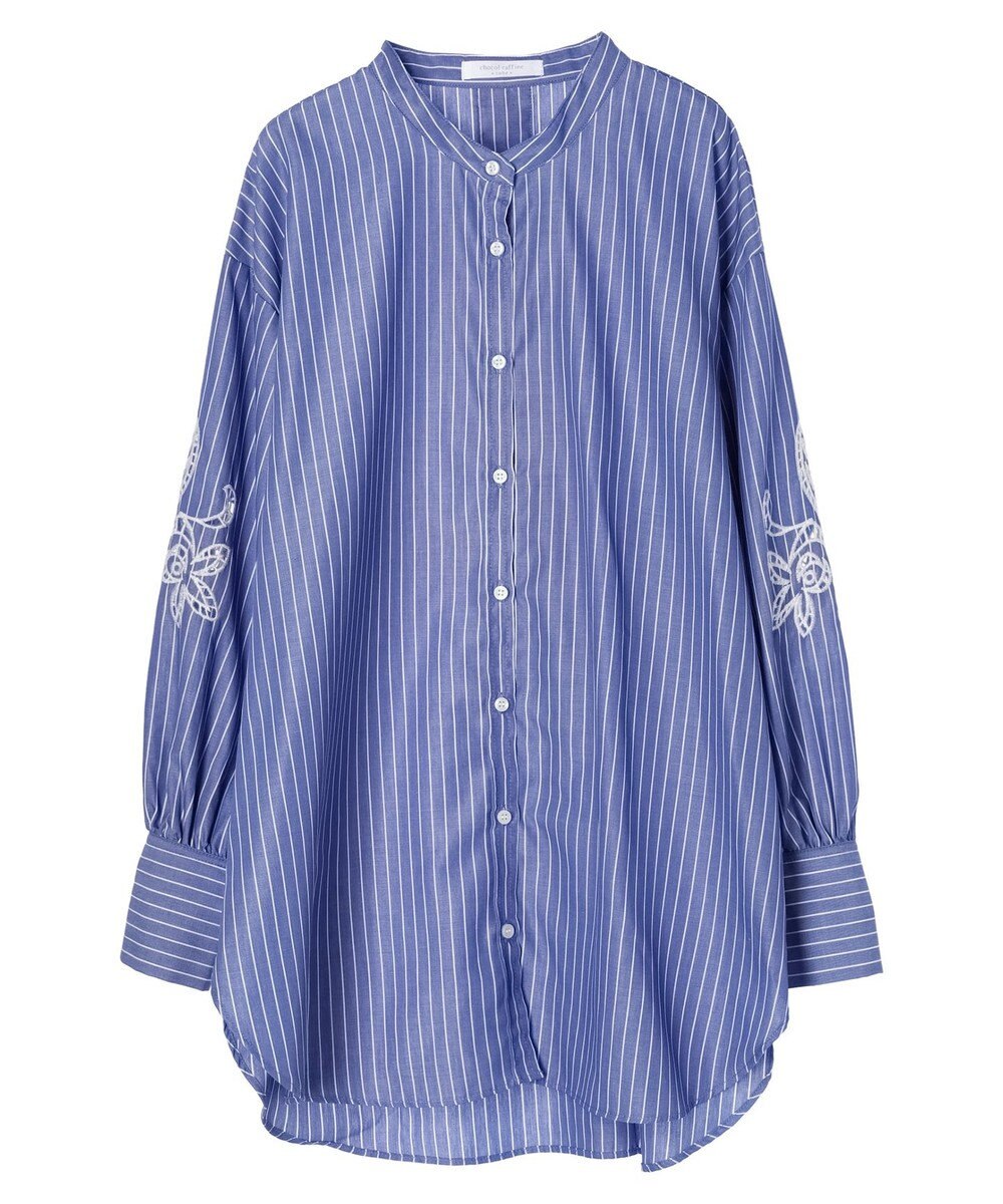 Green Parks 袖刺繍シャツチュニック 