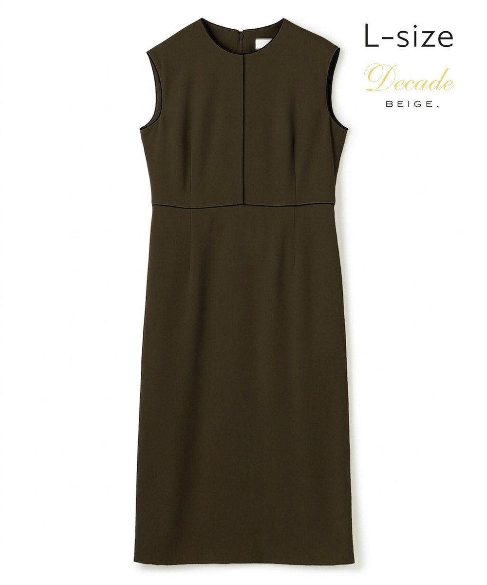 BEIGE， 【Lsize・セットアップ対応】CINDY / 配色ライン クルーネックドレス 