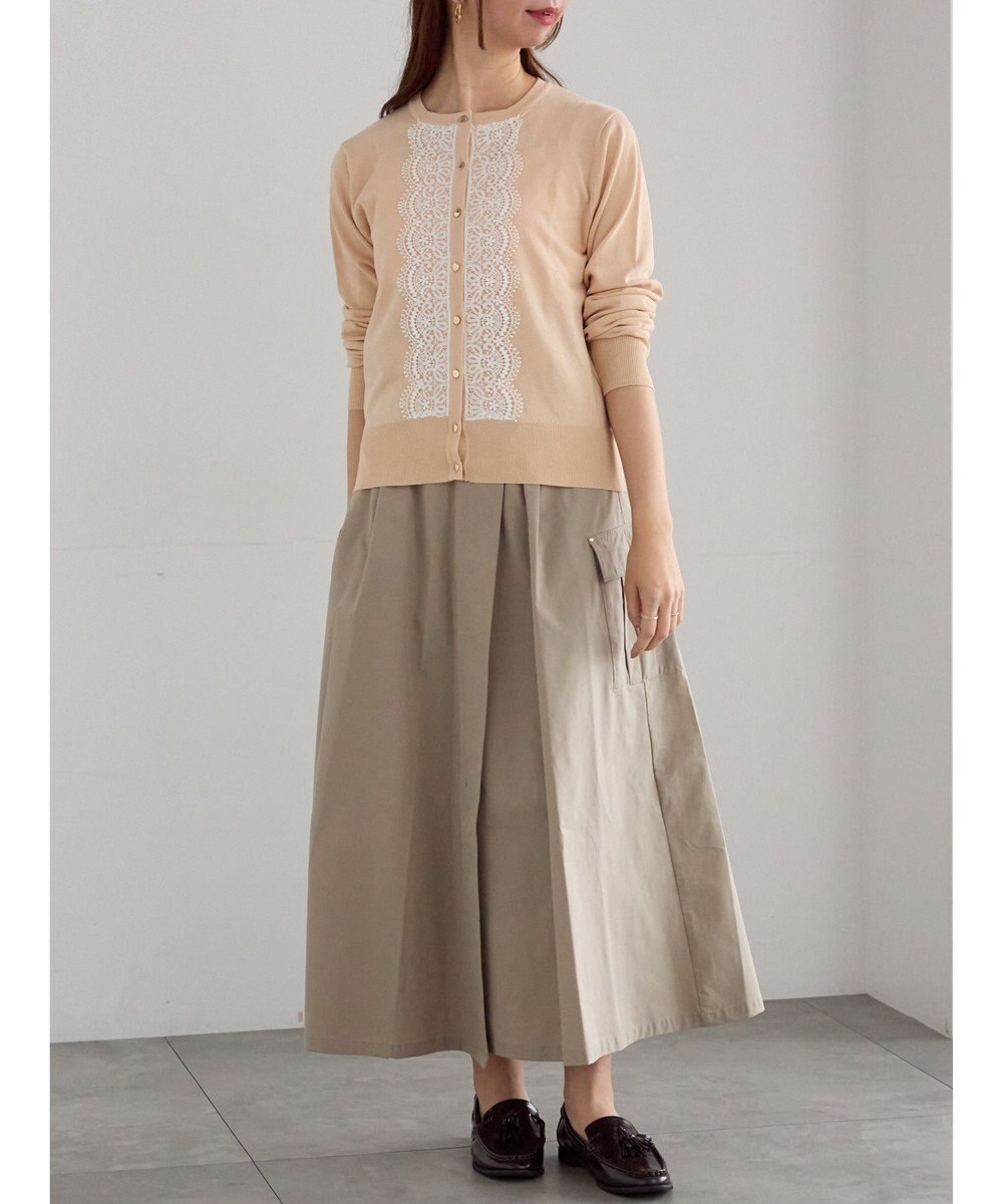 Te chichi フロントレースクルーネックカーディガン 