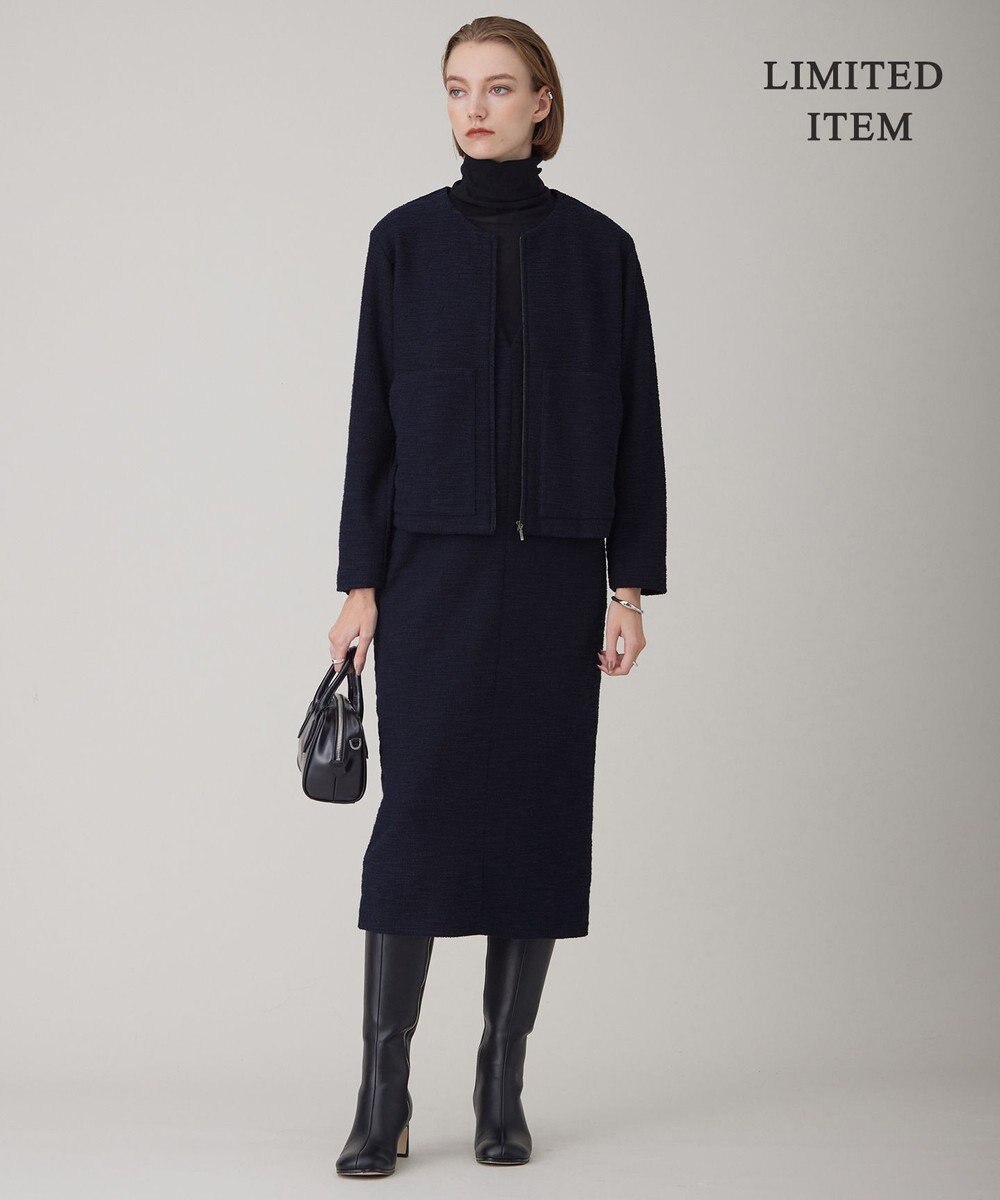 ICB 【WEB限定・洗える】 ツイードインレイ ブルゾン 