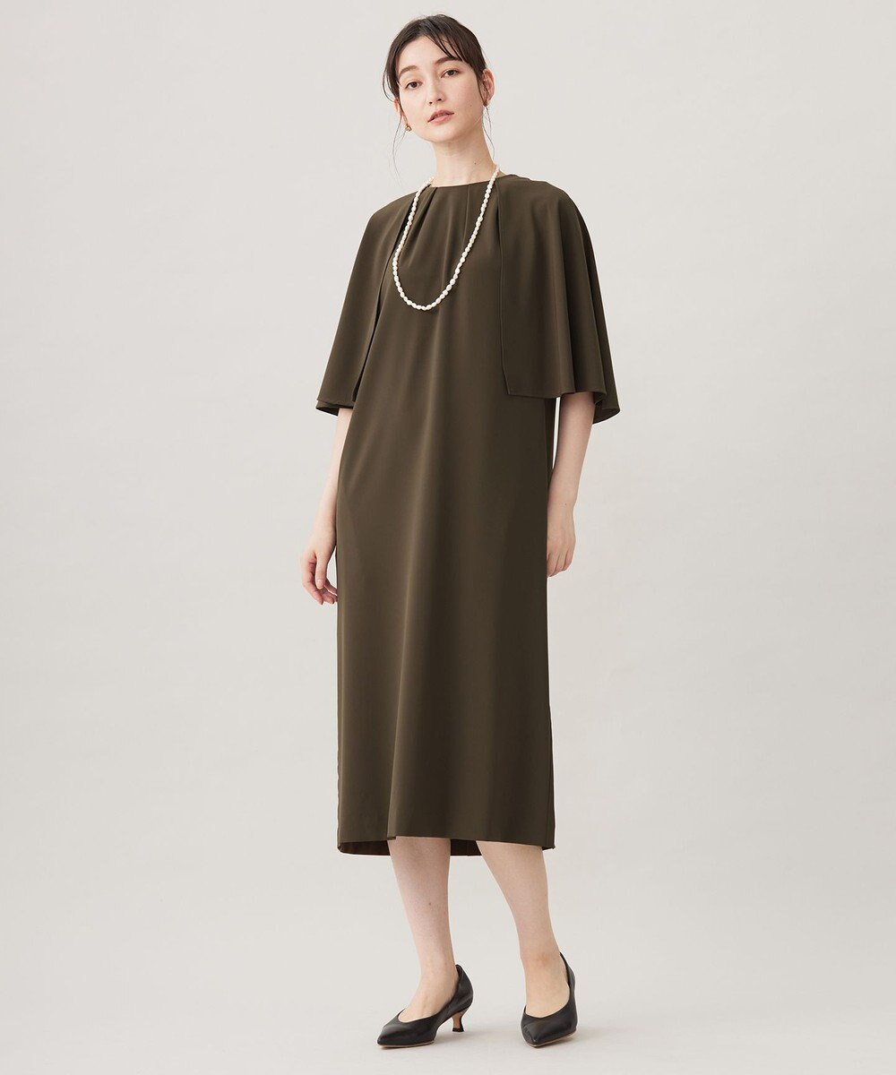 自由区 L 【カタログ掲載・洗える】ドレープスリーブ ワンピース 