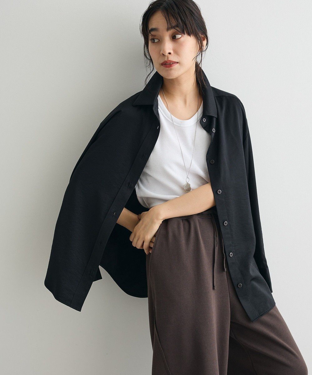 CRAFT STANDARD BOUTIQUE オーバーサイズサテンシャツ 