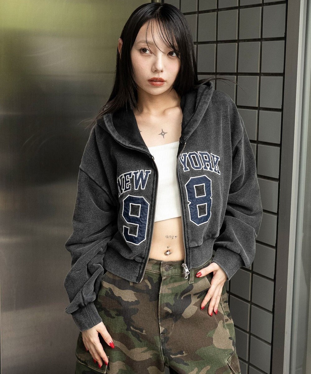 WEGO グラフィックショートZIPパーカー 