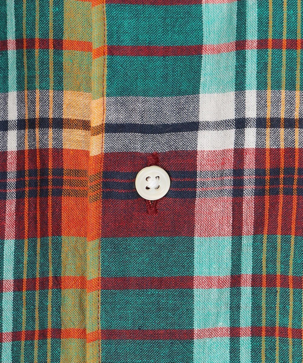 J.PRESS MEN 【J.PRESS ORIGINALS】Indian Madras Regular half Sleeve Shirt / Baggy-Fit 