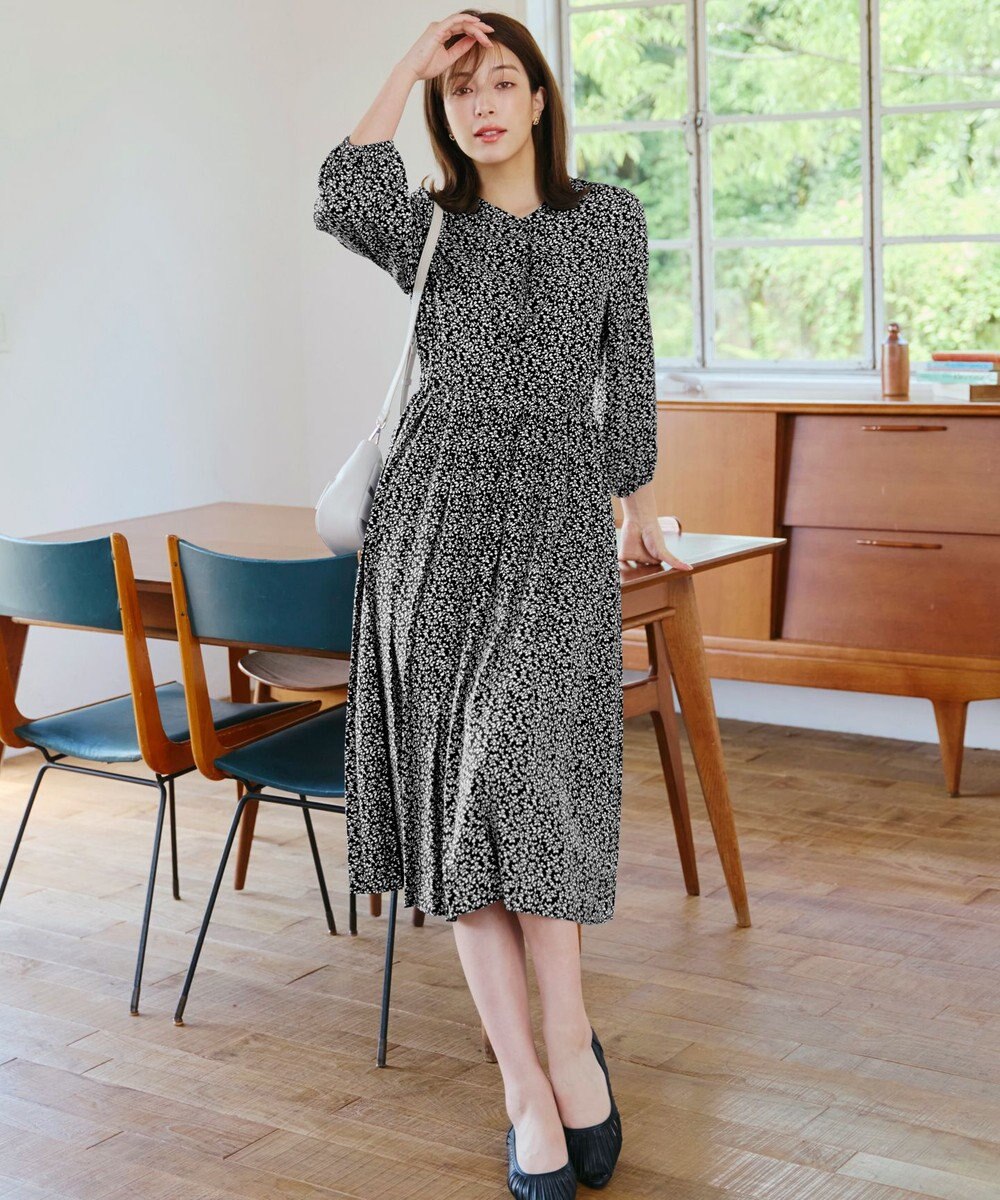 Tiaclasse 【洗える・新色追加】パフスリーブプリーツワンピース 