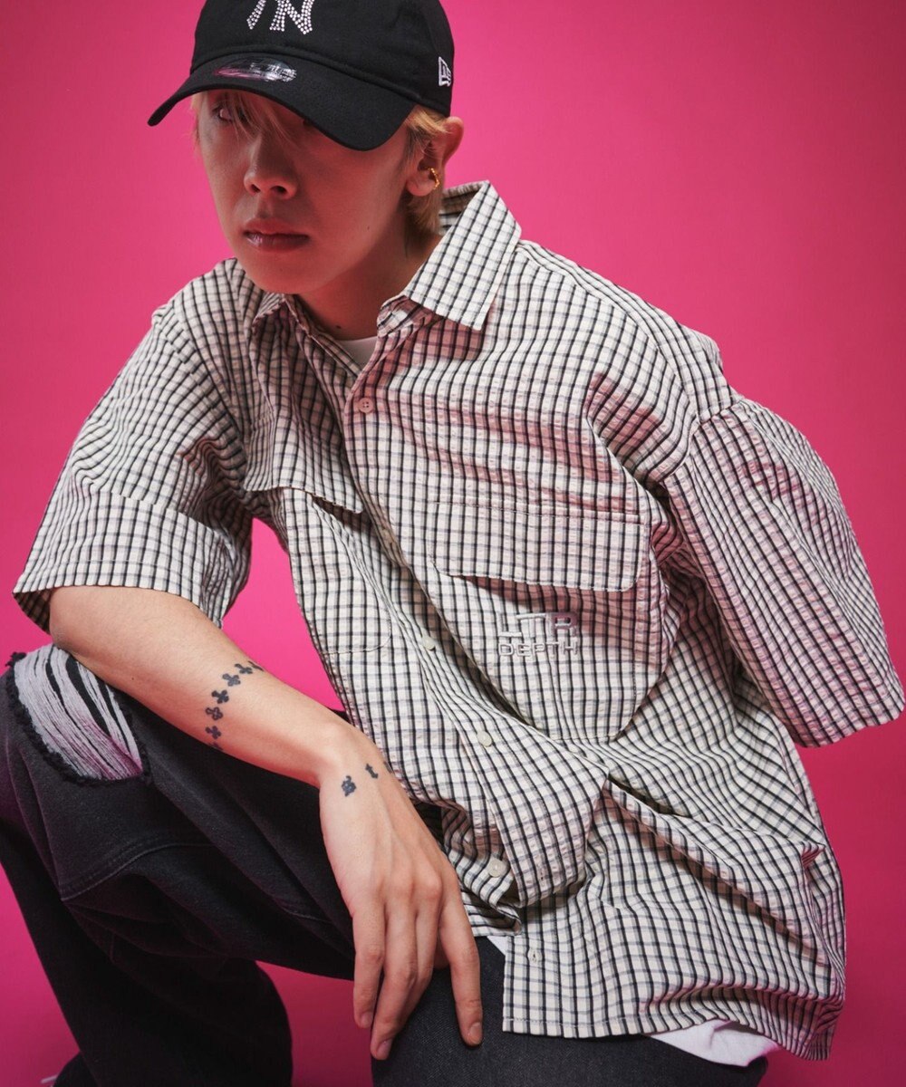 WEGO 【ユニセックス着用ITEM】ミニマムチェックロゴシャツ（SS） 