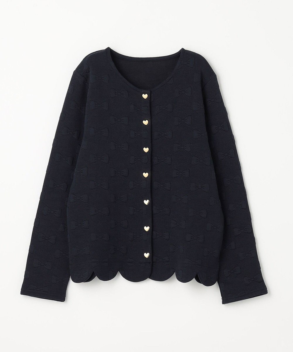 ANY KIDS リボン ジャガード カーディガン 