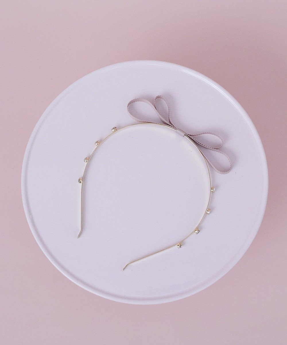 Maison de FLEUR グログランリボンメタルビジューカチューシャ 