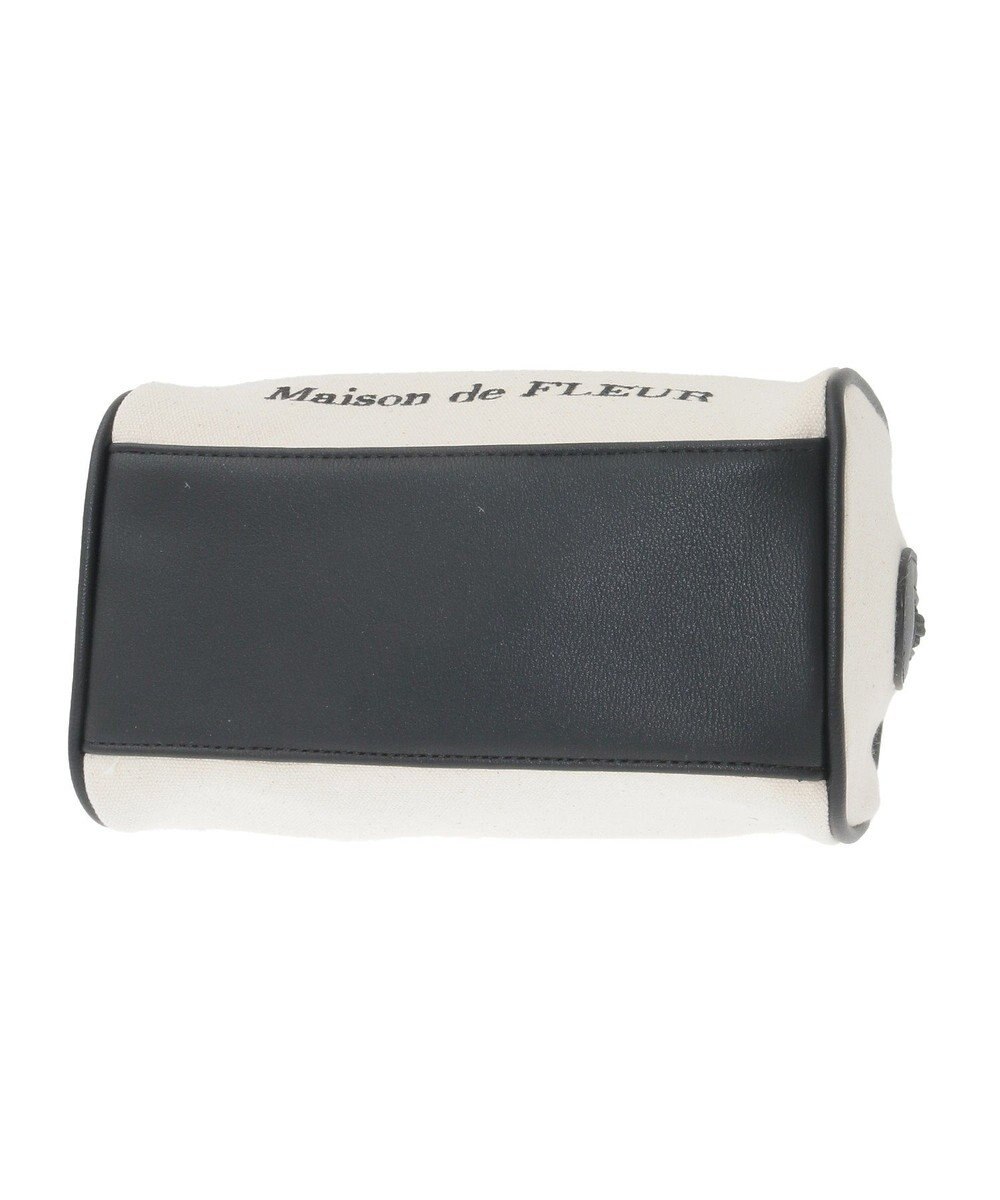 Maison de FLEUR チャーム付きキャンバスボストンバッグ 