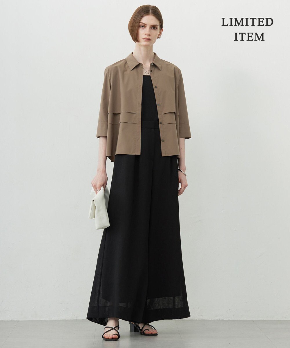 ICB 【WEB限定・洗える】クリーンブロード クロップドシャツ 