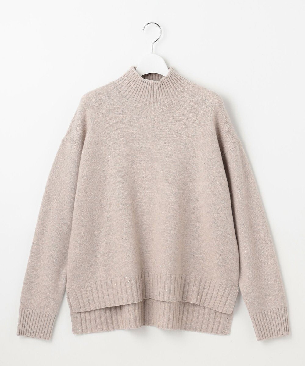 自由区 ウールカシミヤブレンドスパンコールハイネック ニット 