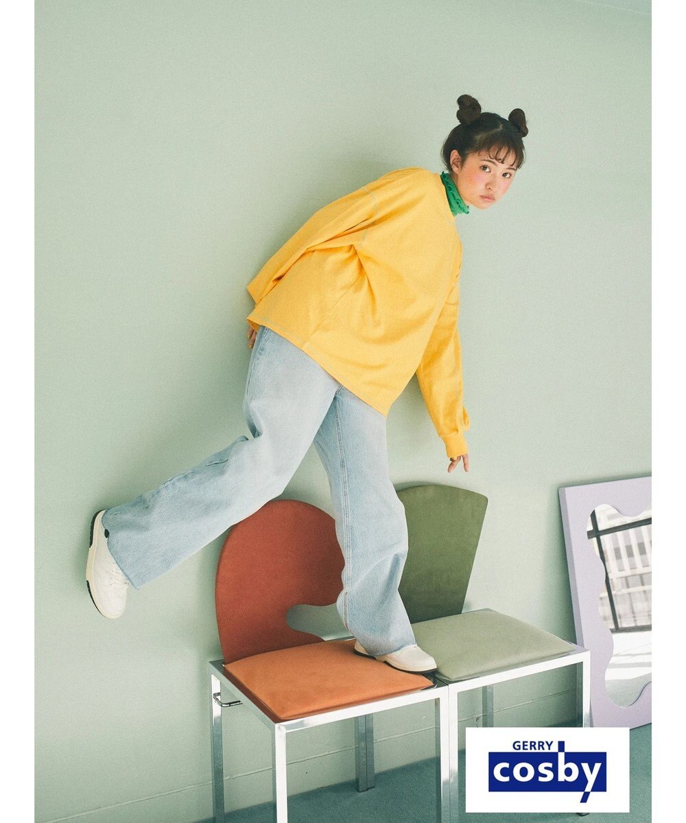 earth music&ecology Ｃｏｓｂｙ×ｅａｒｔｈ　配色ステッチロングＴシャツ 