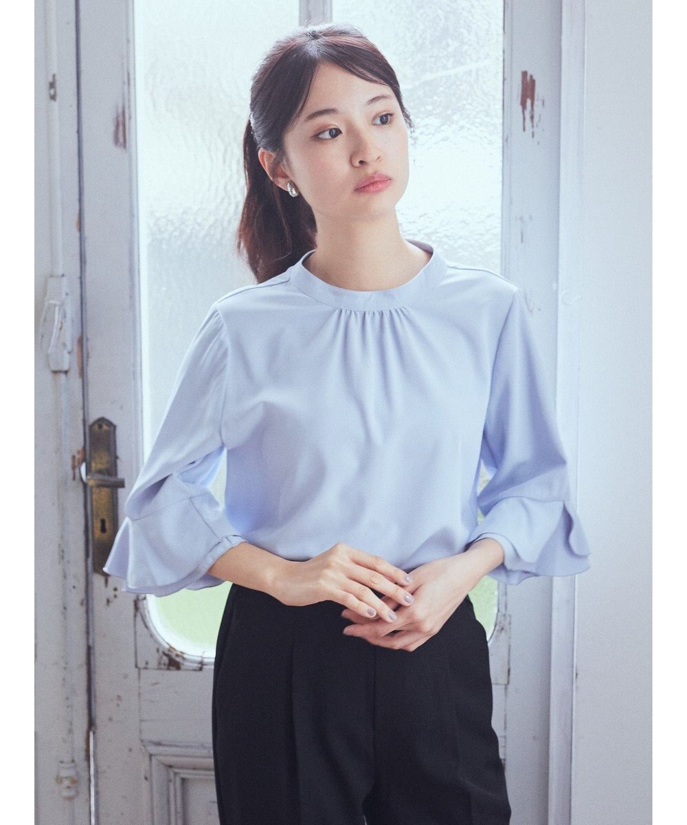 earth music&ecology ラッフル７分袖ブラウス 