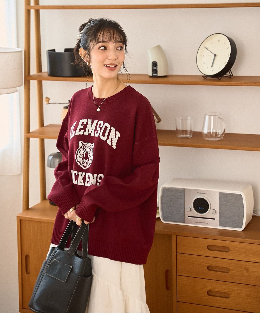 WEGO 【新色追加/ユニセックス着用ITEM/SMLサイズ展開】ジャガードグラフィックプルオーバー（LS） 