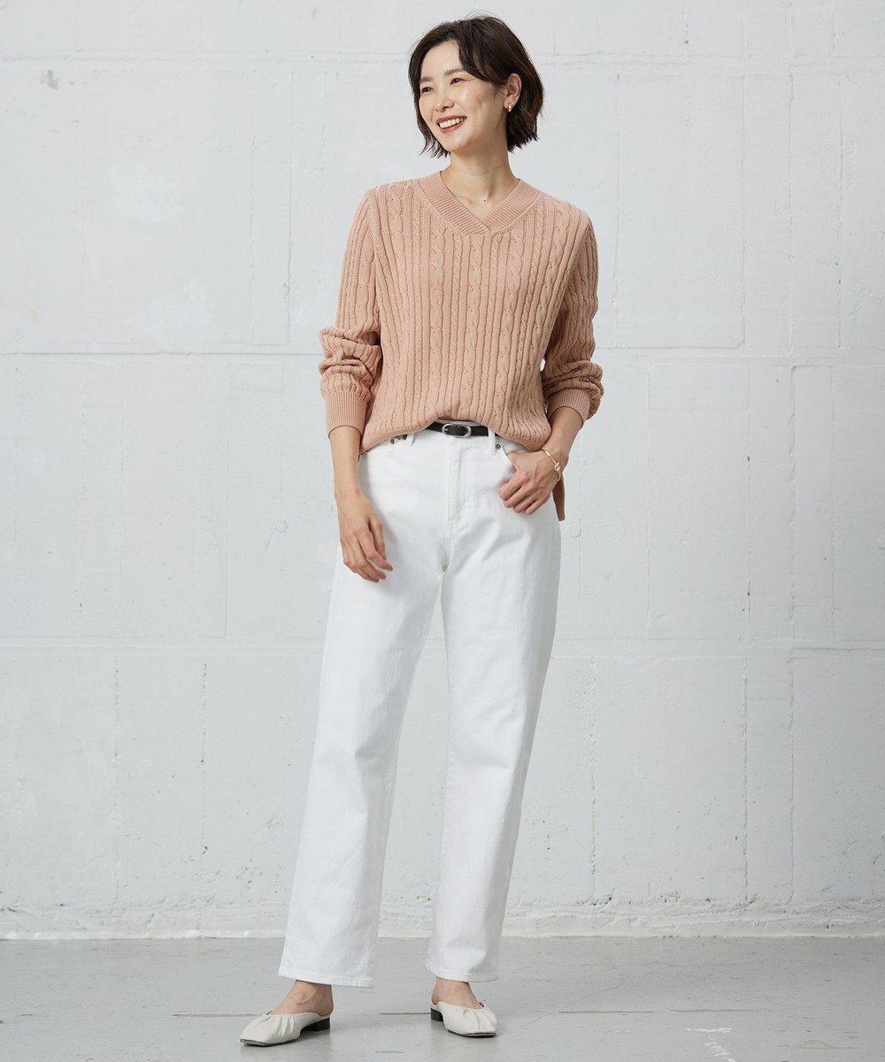 J.PRESS LADIES 【洗える】BASIC STRETCH DENIM ボーイフィット パンツ 
