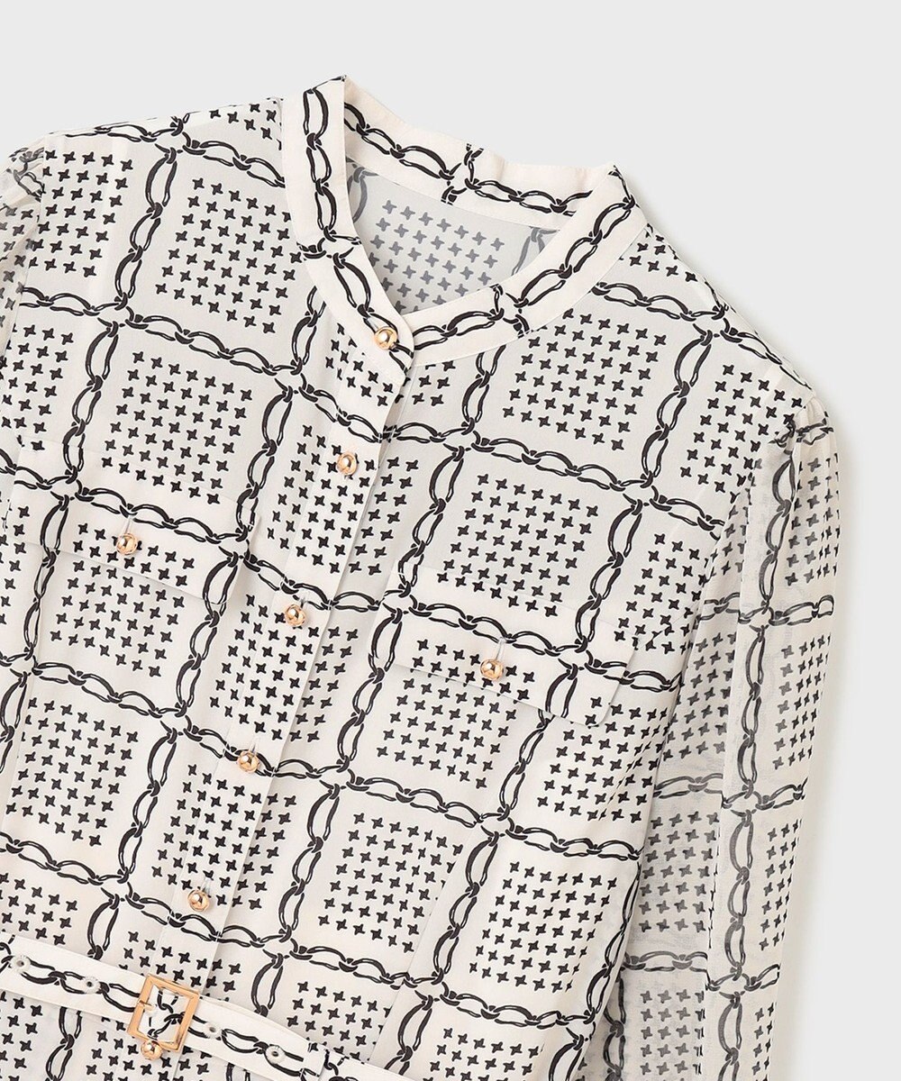 GRACE CONTINENTAL チェーンチェックプリントワンピース 