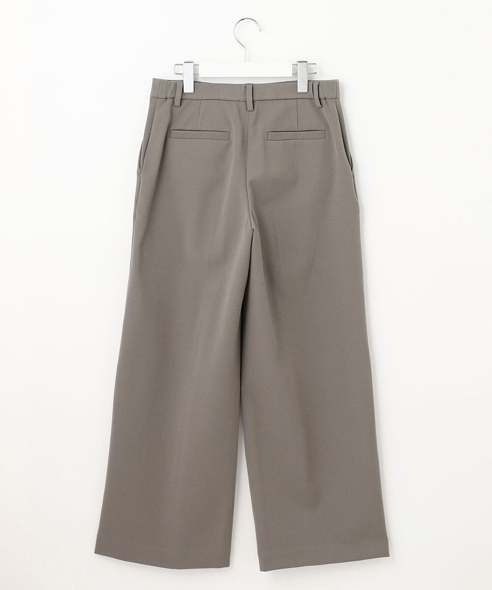 自由区 【裏起毛/撥水加工】TRギャバ ワイドクロップドパンツ 