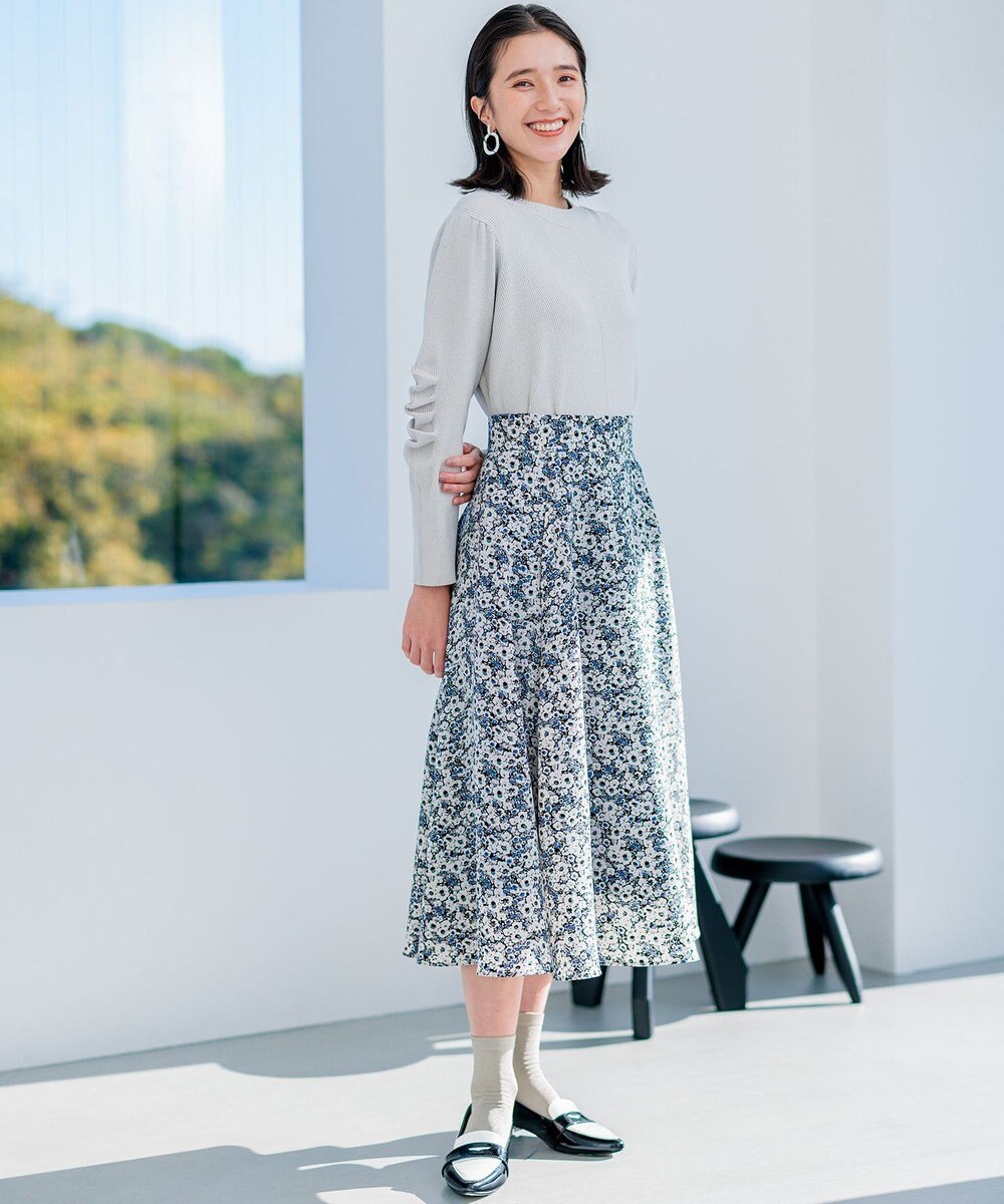 組曲 L Elena フリルスリーブ ニットプルオーバー 