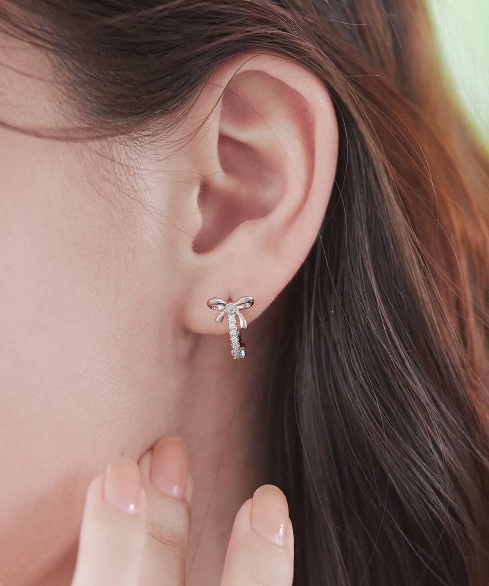 Tiaclasse 【安田美沙子さん着用・金属アレルギー対応】リボンフープピアス 