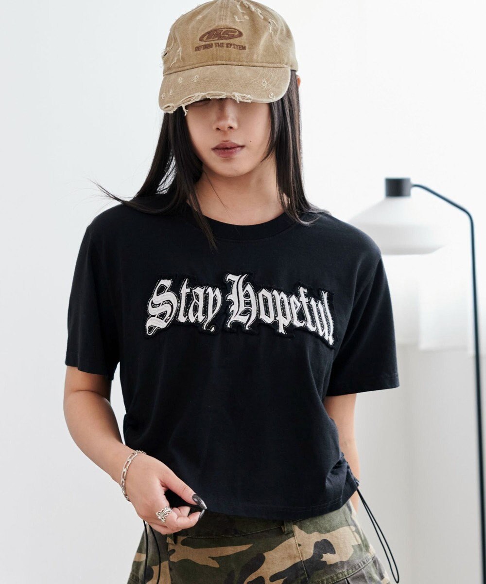 WEGO グラフィックサイドドロストショートT 