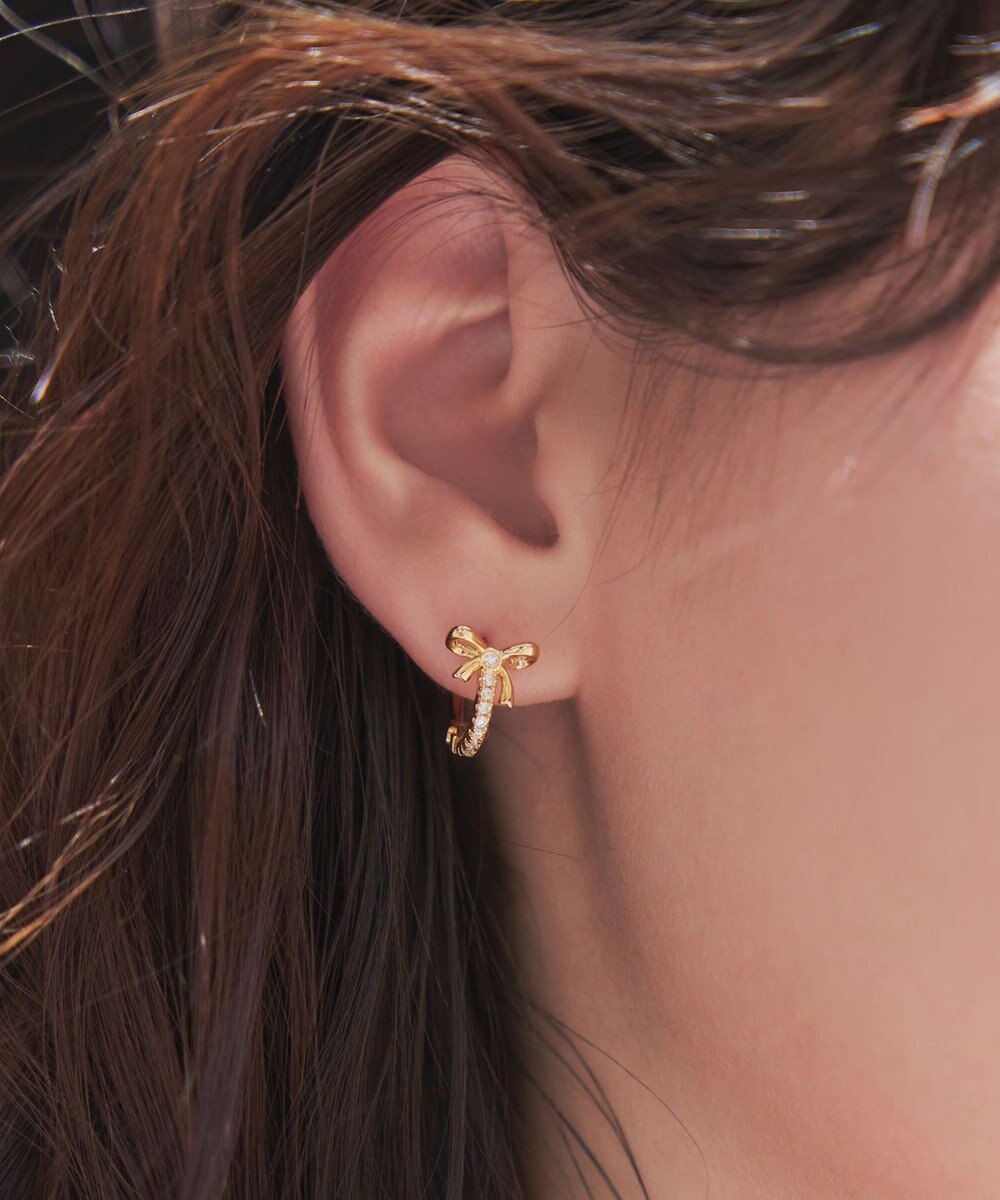 Tiaclasse 【安田美沙子さん着用・金属アレルギー対応】リボンフープピアス 