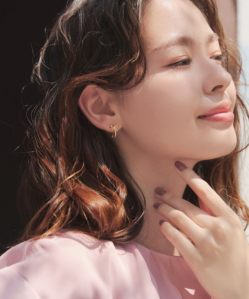 Tiaclasse 【安田美沙子さん着用・金属アレルギー対応】リボンフープピアス 