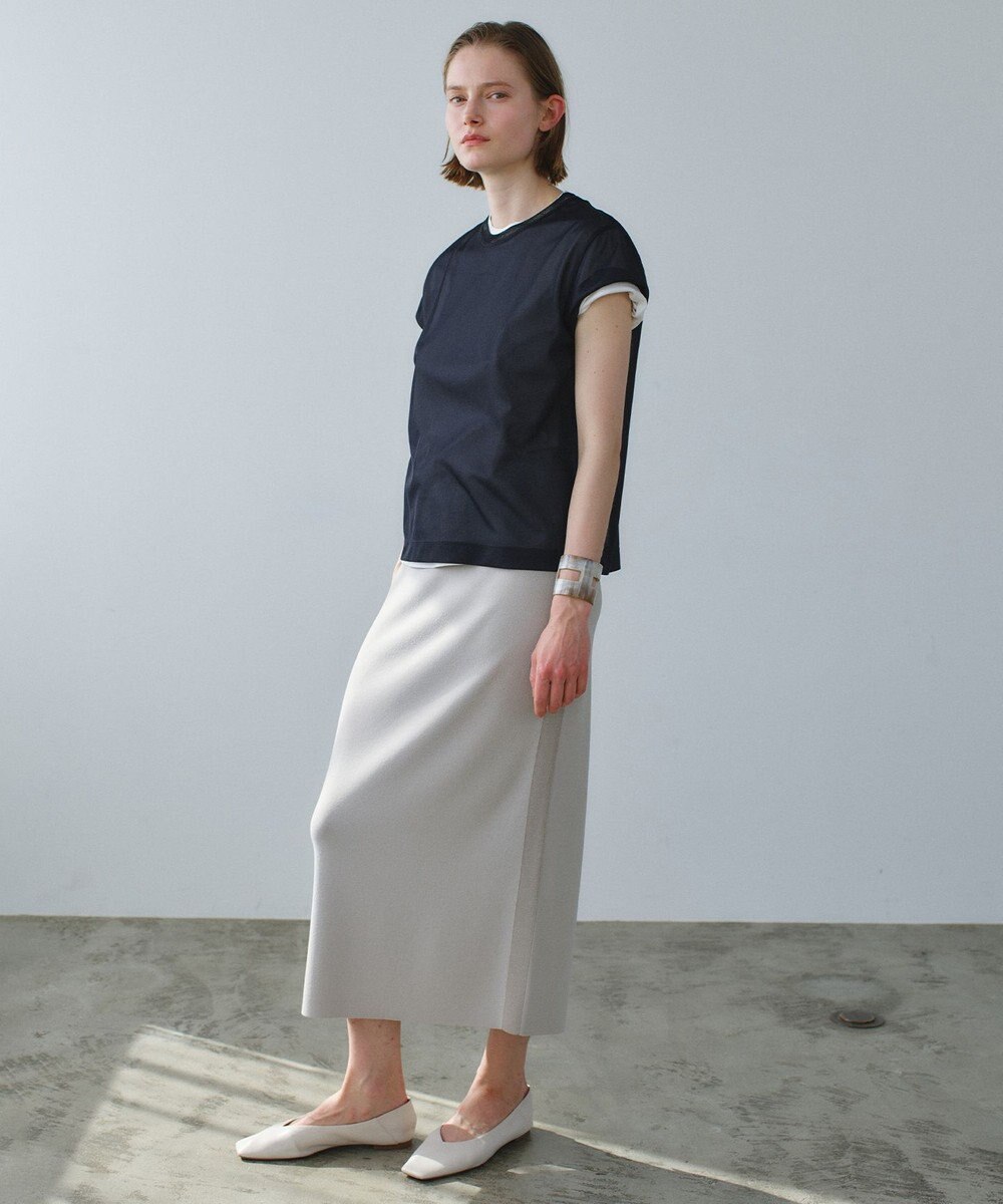 BEIGE， NADIA / 異素材ライン ストレッチニットスカート 