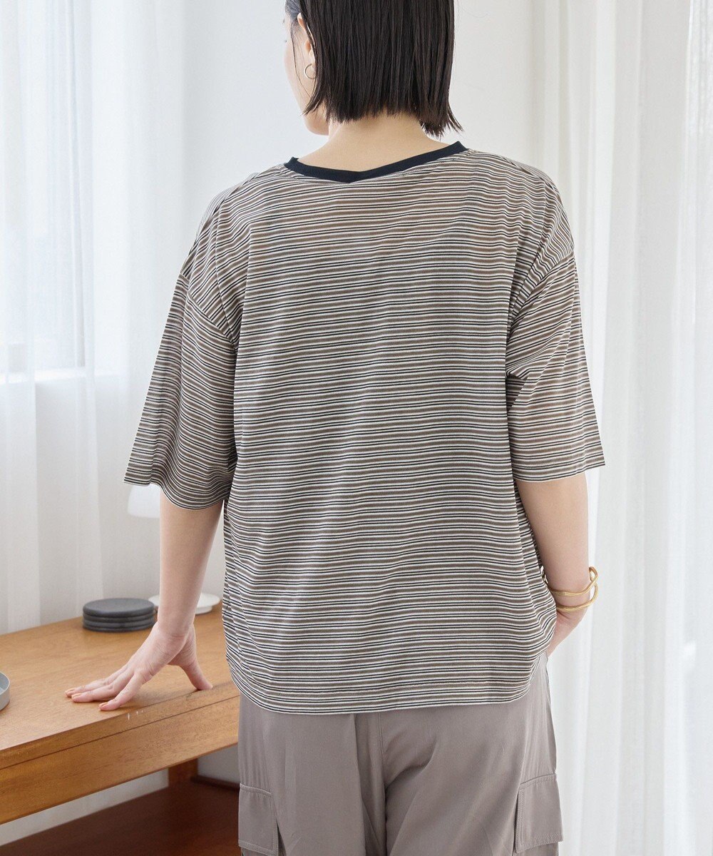 AMERICAN HOLIC シアーレトロボーダー半袖プルオーバー 