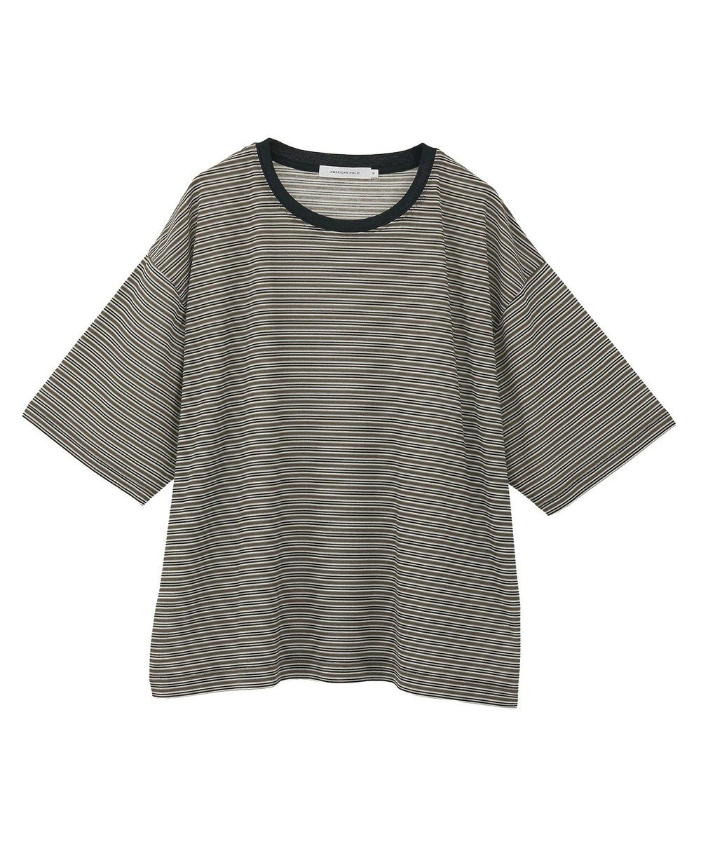 AMERICAN HOLIC シアーレトロボーダー半袖プルオーバー 