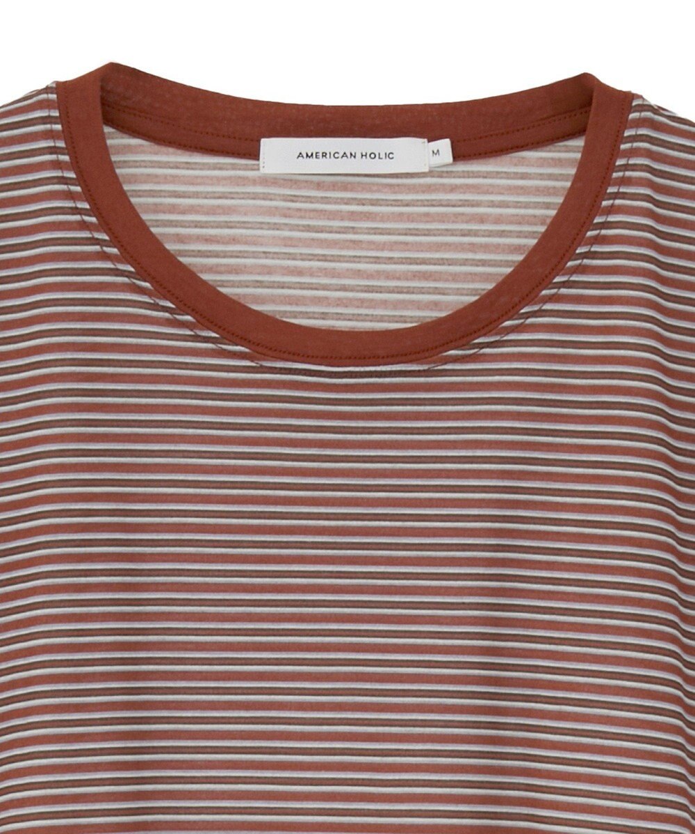 AMERICAN HOLIC シアーレトロボーダー半袖プルオーバー 