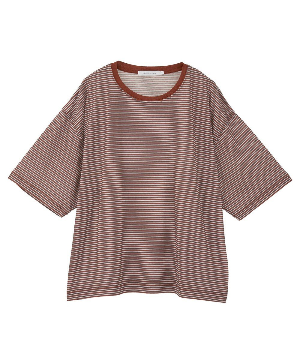 AMERICAN HOLIC シアーレトロボーダー半袖プルオーバー 