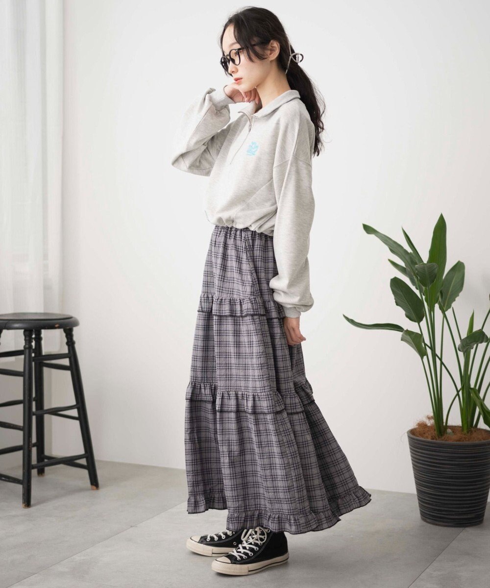 WEGO 【新色追加】ドロストデザインハーフZIPスウェット 