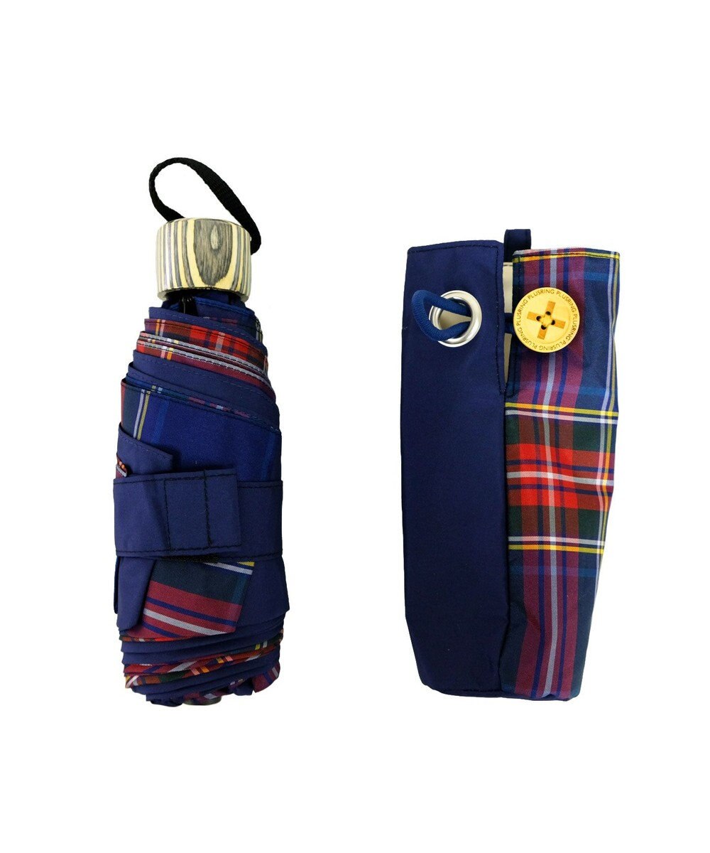 +RING 【UVカット90%以上】【数量限定】レディース向け  晴雨兼用折傘 53cm NVY-CHK T1254 