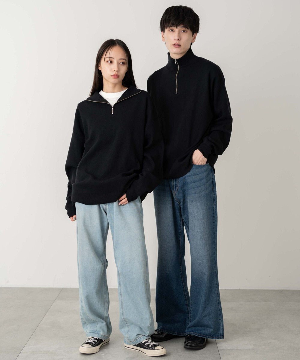 WEGO 【ユニセックス着用ITEM】ミラノリブハーフジッププルオーバー 