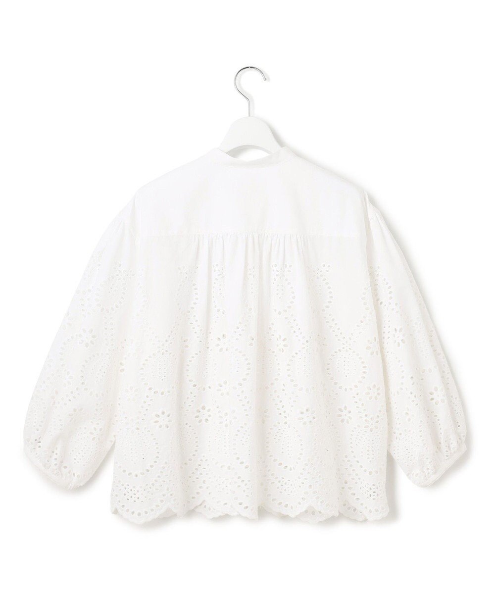 23区 【洗える】コットンエンブロイダリー クロップド ブラウス 