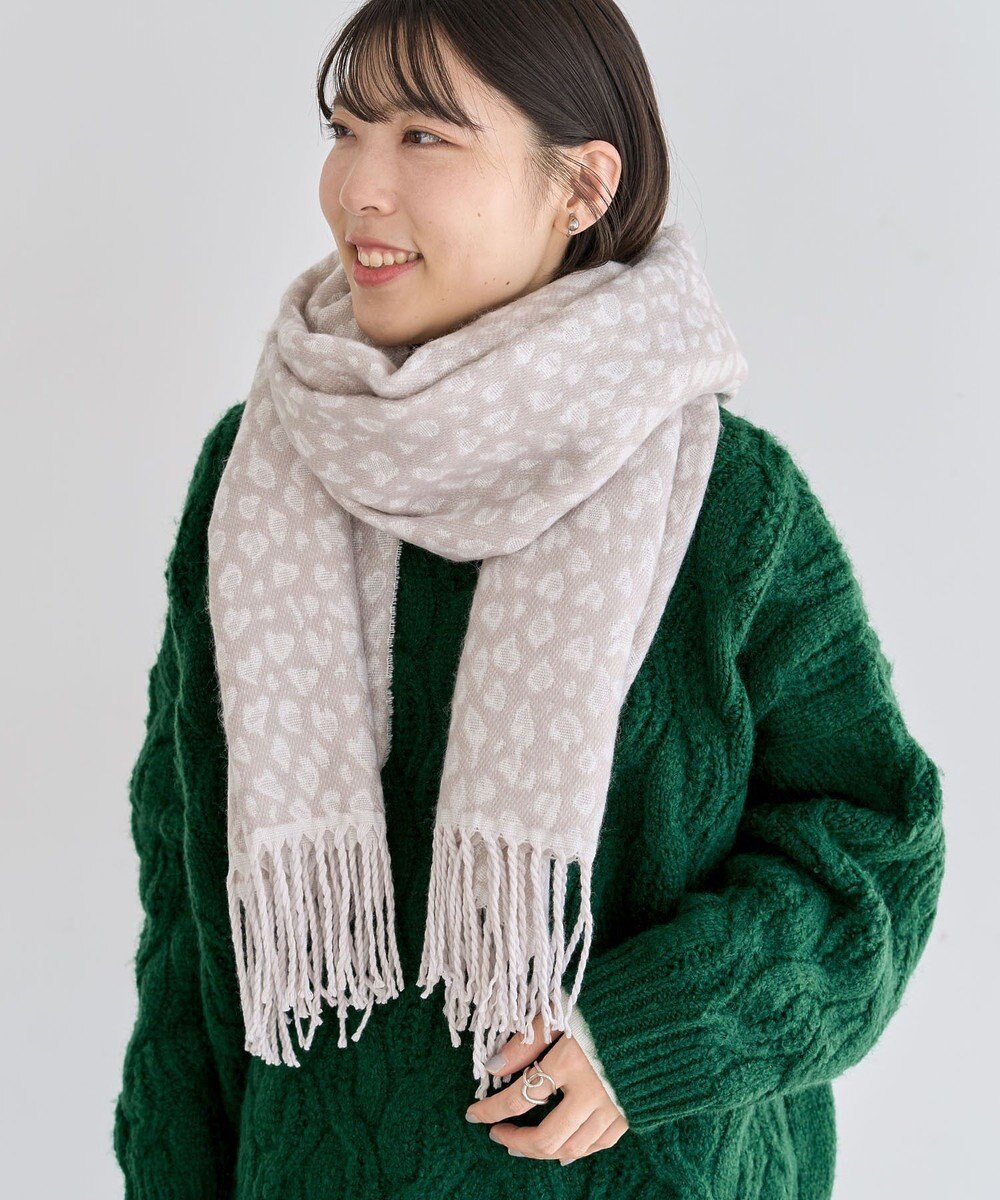 Green Parks レオパードジャガードストール 