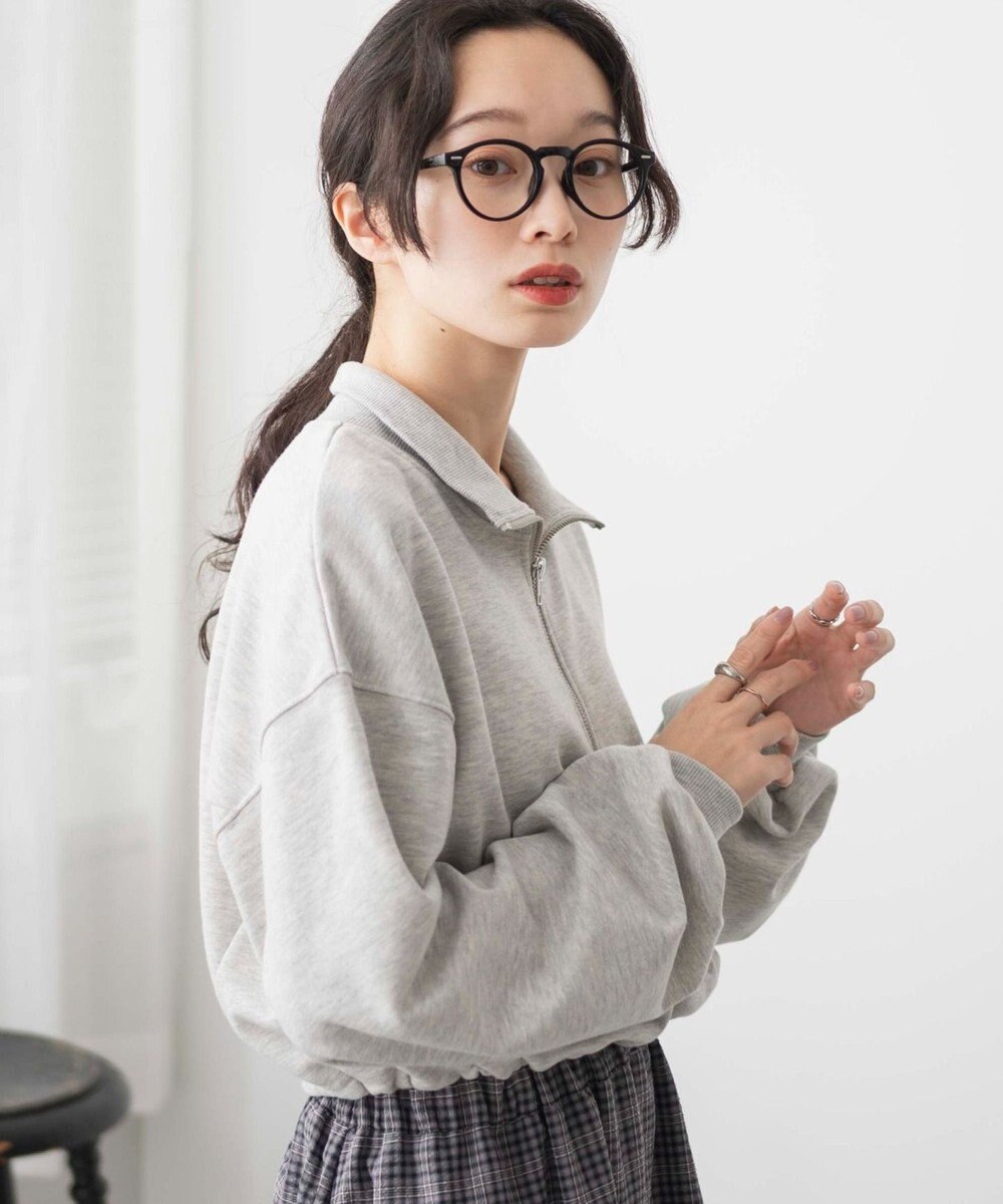 WEGO 【新色追加】ドロストデザインハーフZIPスウェット 