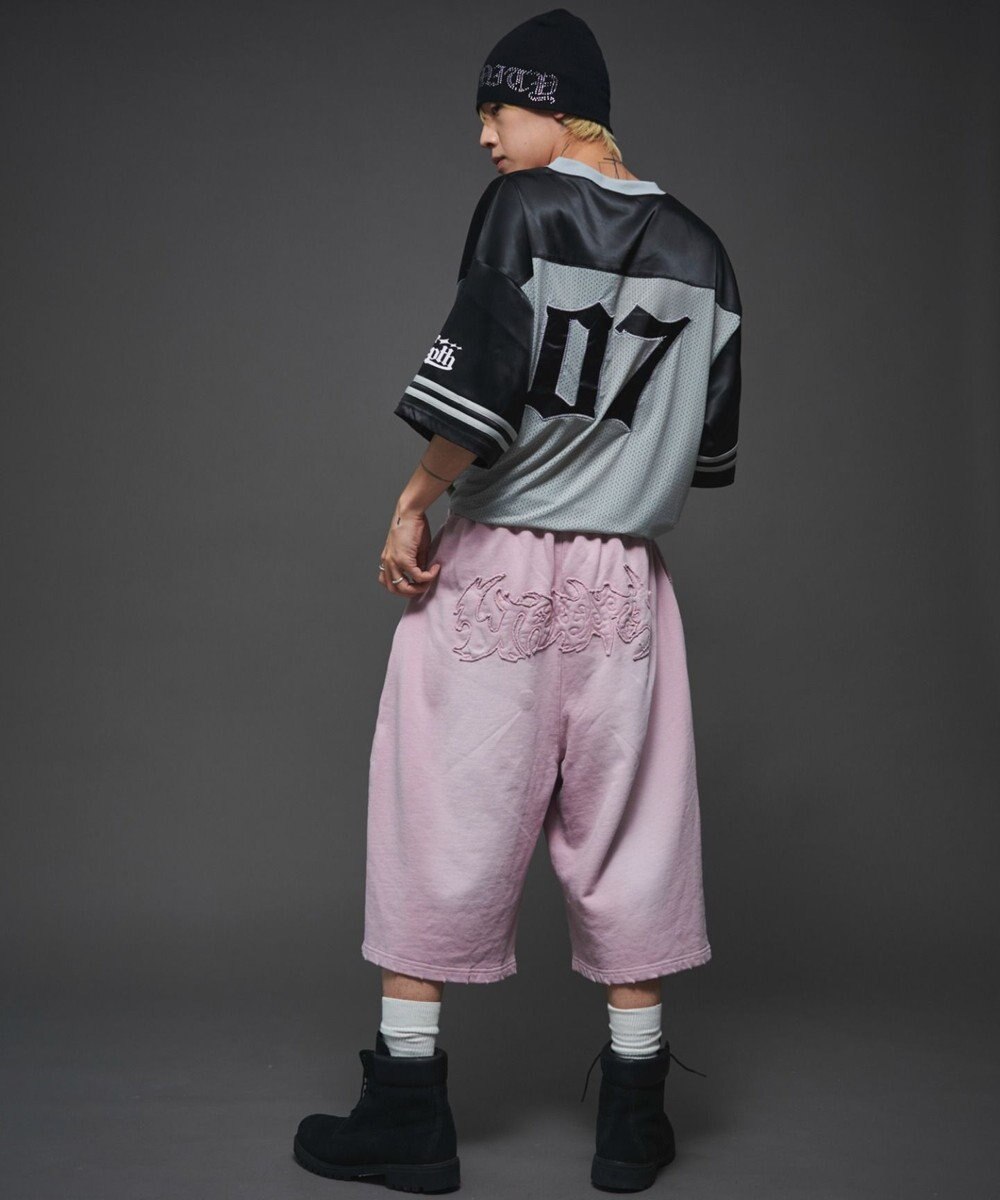 WEGO 【ユニセックス着用ITEM/ウエストゴム】ダメージアップリケショートパンツ 