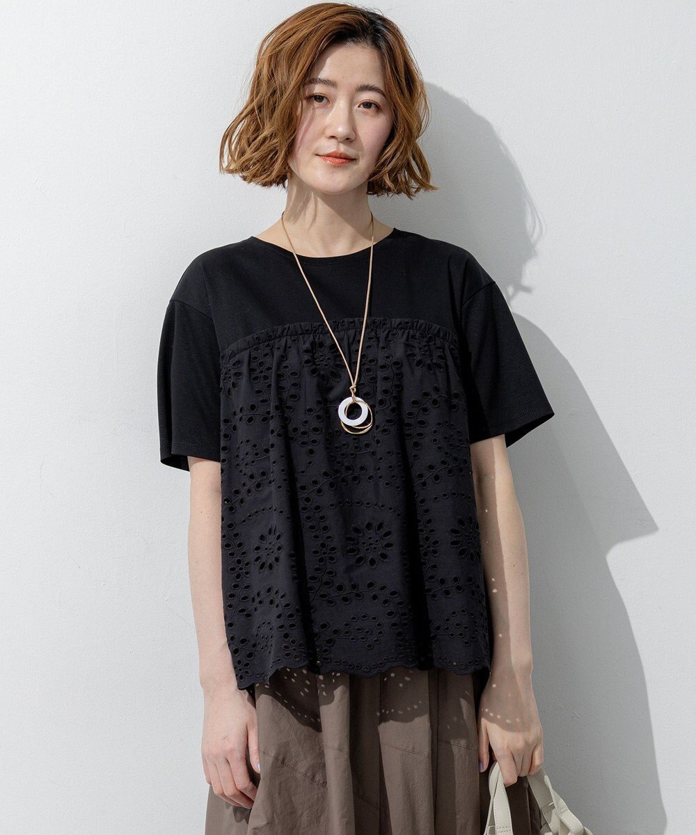 23区 【先行予約】カットワークエンブロイダリー スカラップヘム トップス 
