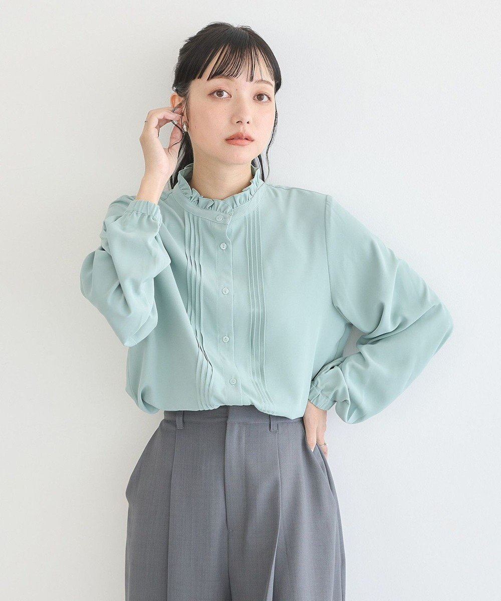 earth music&ecology フリルピンタックブラウス 