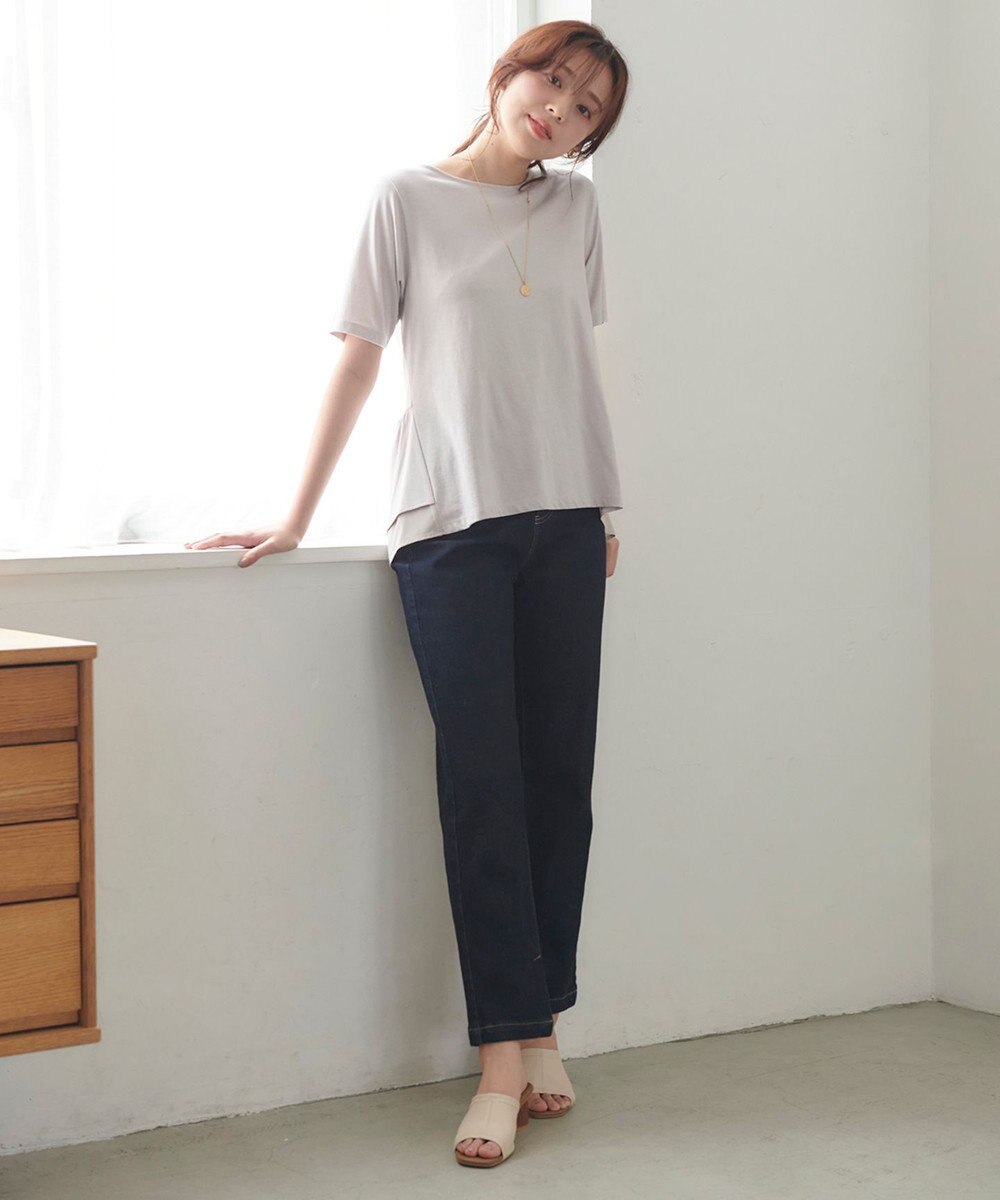 Feroux 【UVケア】バックペプラムチュニック Tシャツ 