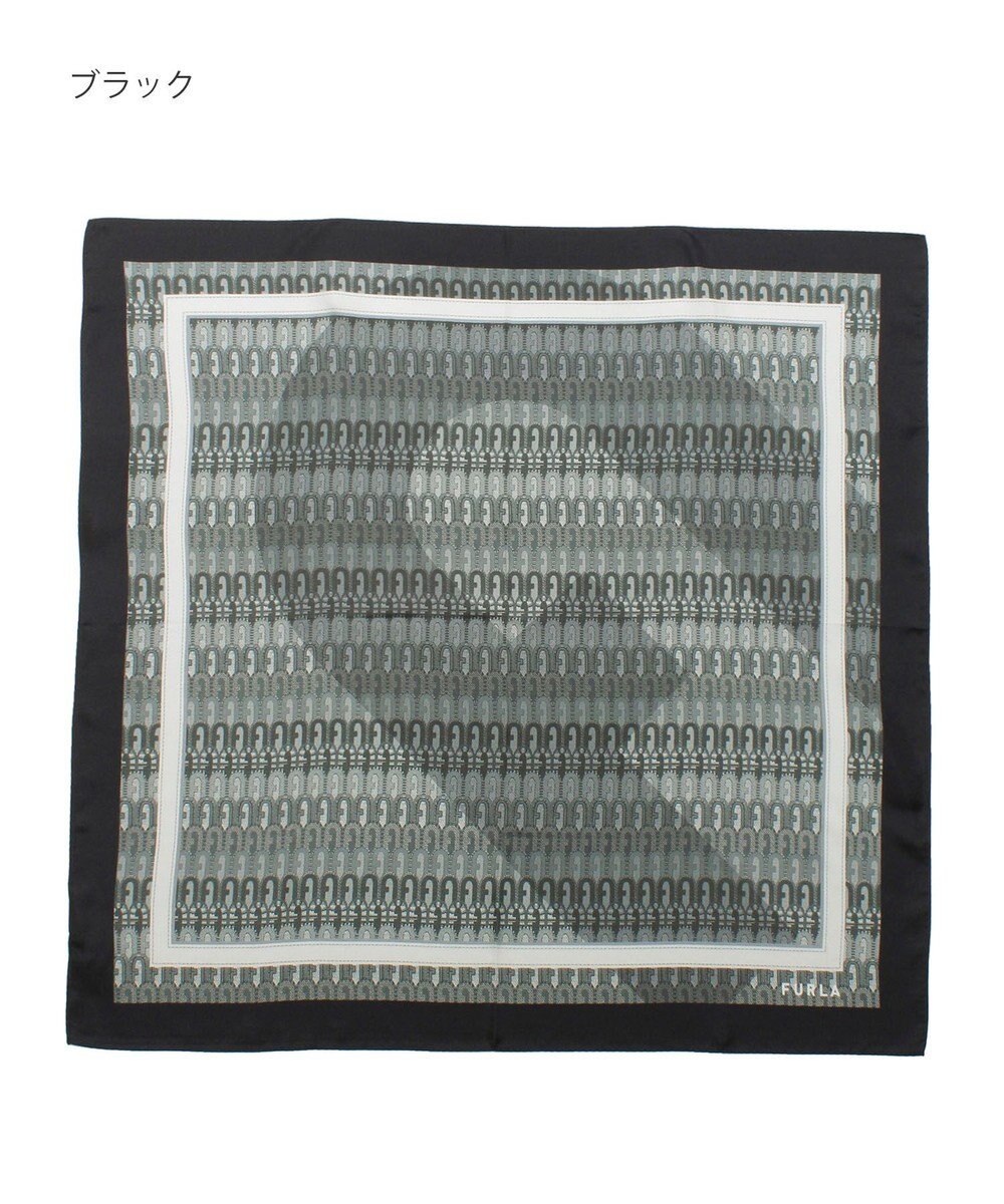 MOONBAT FURLA モノグラム柄シルク100%スカーフ 65×65cm 